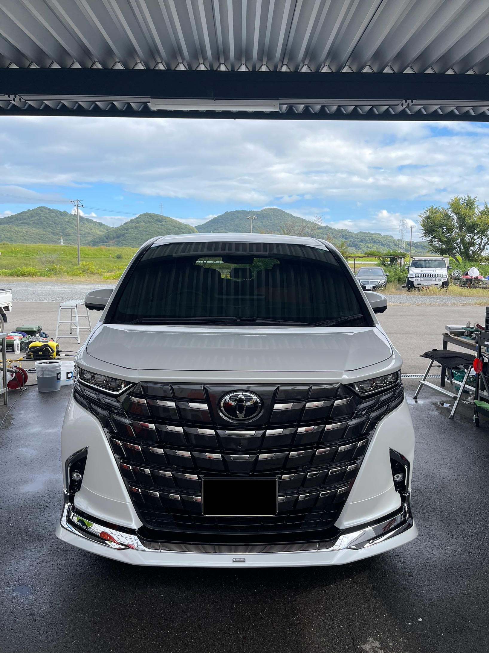 岡山市 TOYOTA アルファード 手洗い洗車